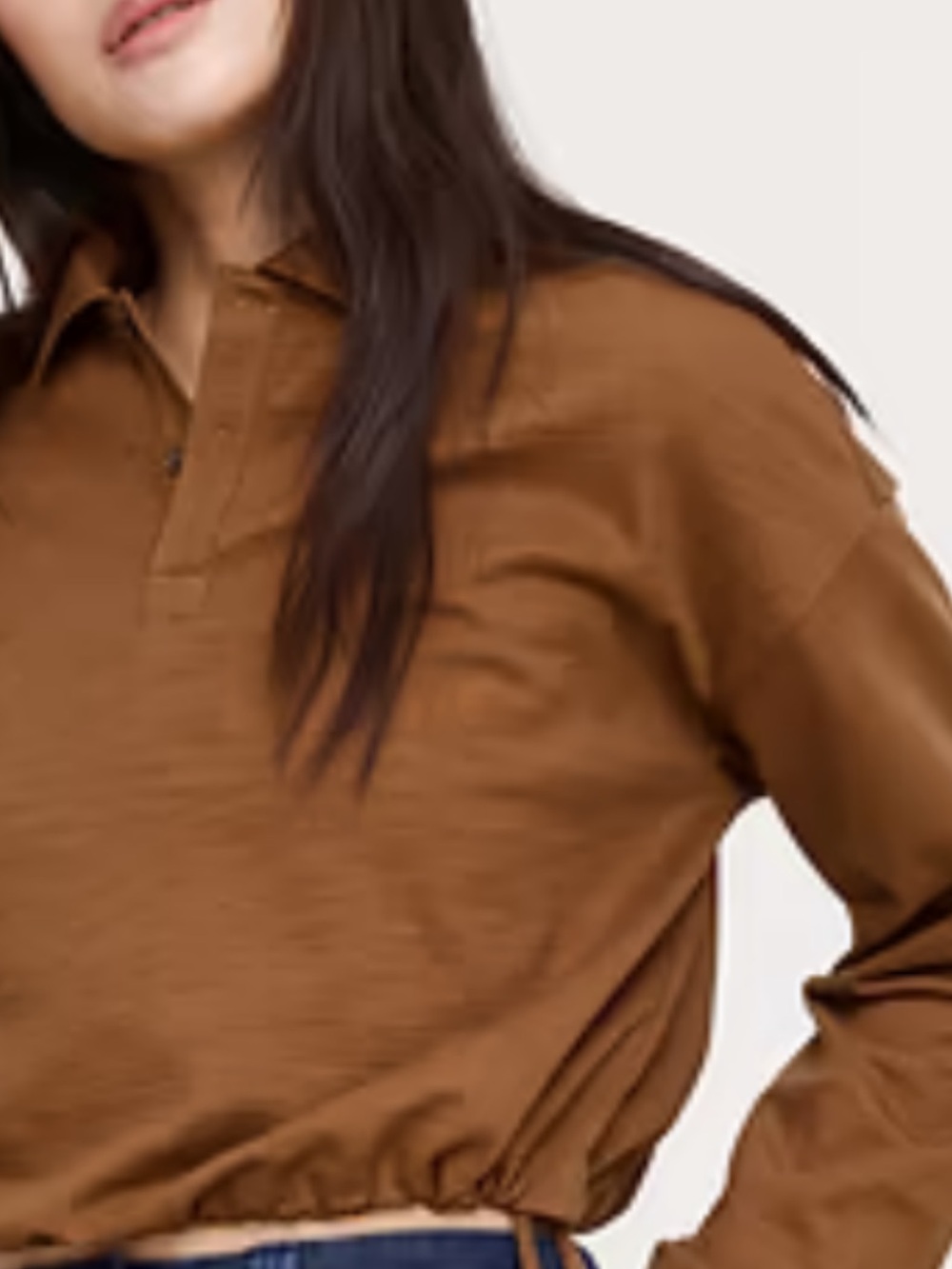 Banana Republic Cotton Slub Cropped Polo